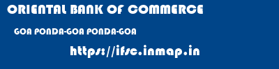 ORIENTAL BANK OF COMMERCE  GOA PONDA-GOA PONDA-GOA   ifsc code